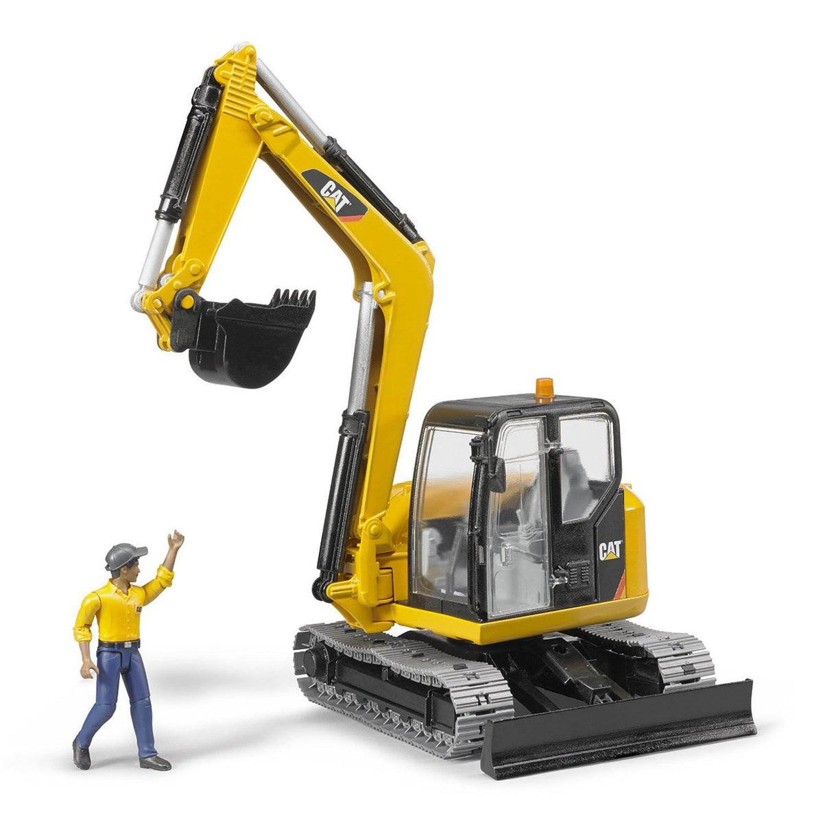 Bruder Toys Caterpillar Mini Excavator with Working Arm and Worker (Open Box)