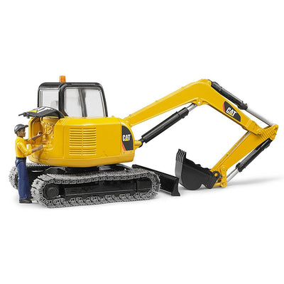 Bruder Toys Caterpillar Mini Excavator with Working Arm and Worker (Open Box)