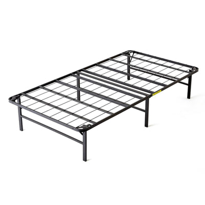 intelliBASE Lightweight Easy Set Bi-Fold Platform Metal Bed Frame, Twin (Used)