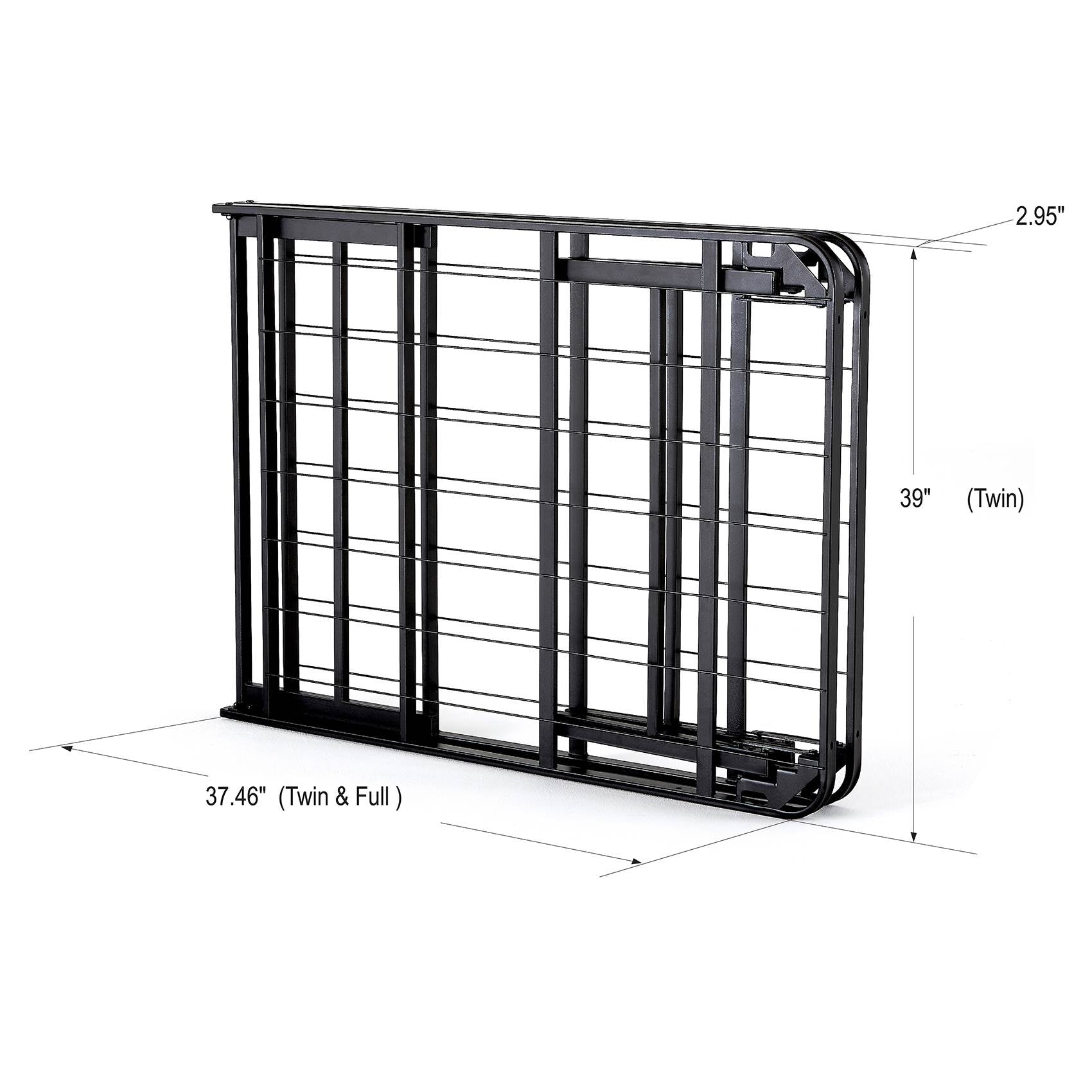 intelliBASE Lightweight Bi-Fold Platform Metal Bed Frame, Twin (Open Box)