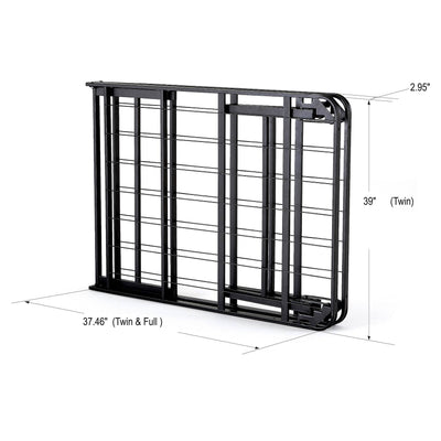 intelliBASE Lightweight Bi-Fold Platform Metal Bed Frame, Twin (Open Box)