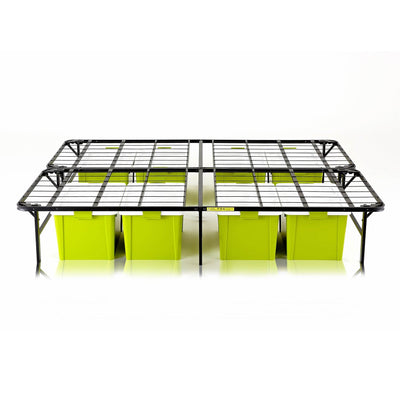 intelliBASE Lightweight Easy Set Up Bi-Fold Platform Metal Bed Frame, Full