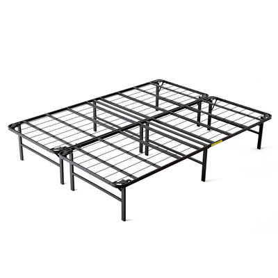 Lightweight Easy Set Up Bi-Fold Platform Metal Bed Frame, Queen (Open Box)