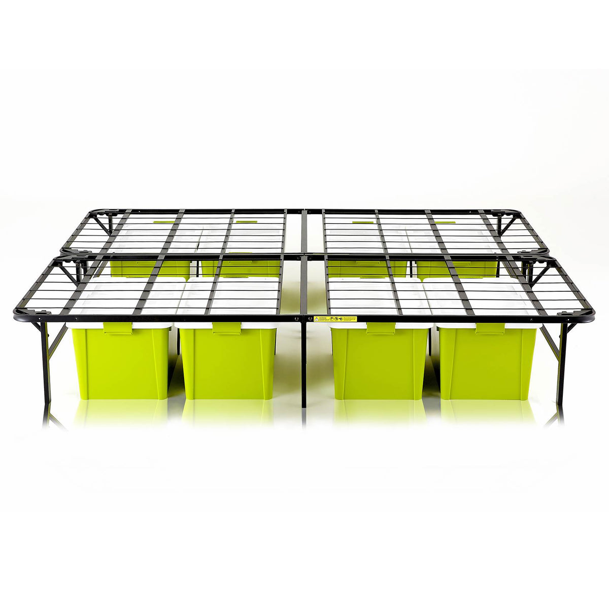 Lightweight Easy Set Up Bi-Fold Platform Metal Bed Frame, Queen (Open Box)
