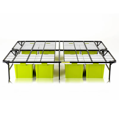 Lightweight Easy Set Up Bi-Fold Platform Metal Bed Frame, Queen (Open Box)