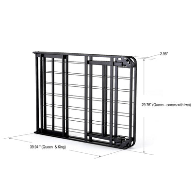 Lightweight Easy Set Up Bi-Fold Platform Metal Bed Frame, Queen (Open Box)