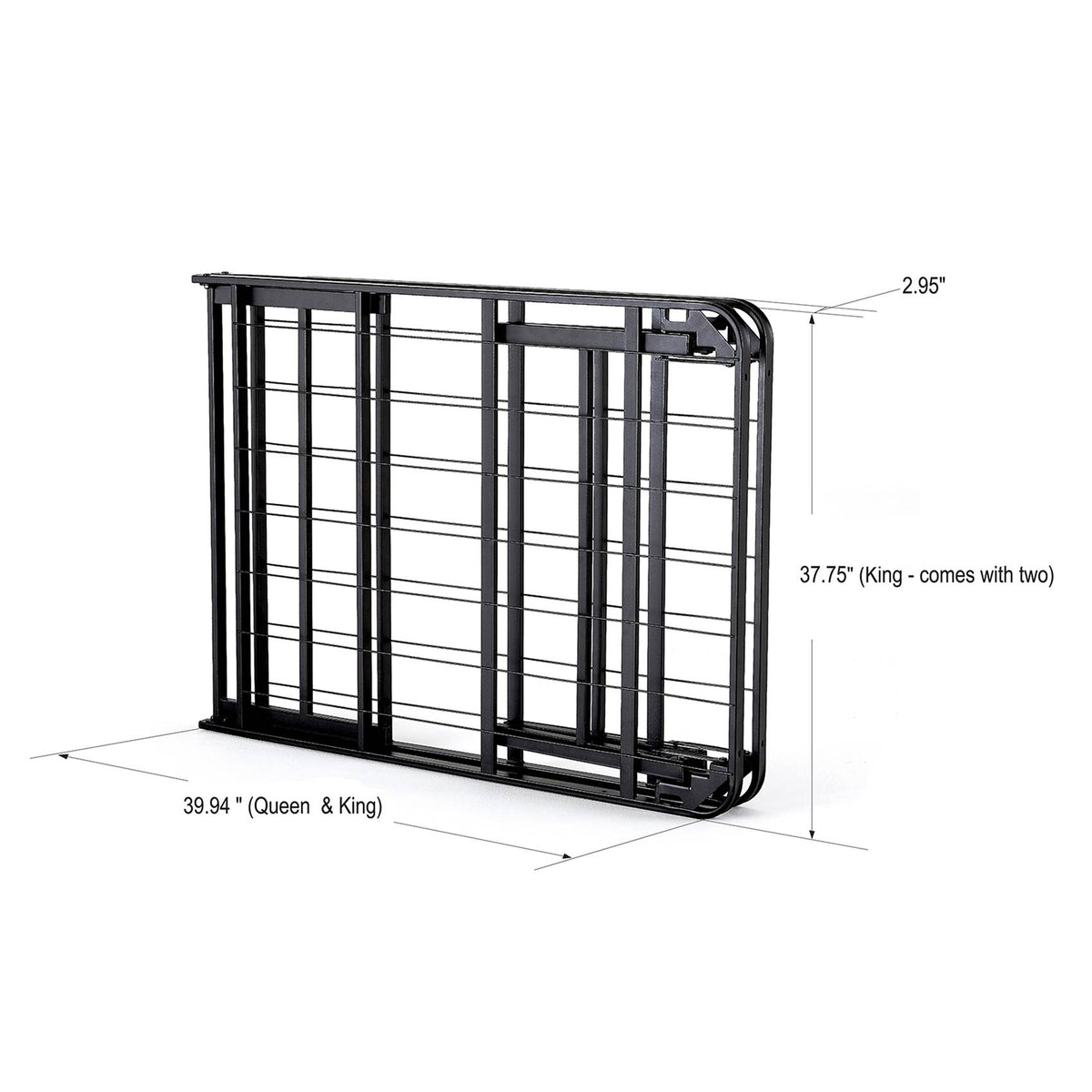 intelliBASE Lightweight Easy Set Up Bi-Fold Platform Metal Bed Frame, King(Used)