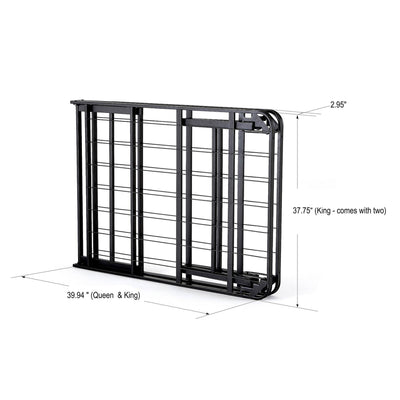 intelliBASE Lightweight Easy Set Up Bi-Fold Platform Metal Bed Frame, King(Used)