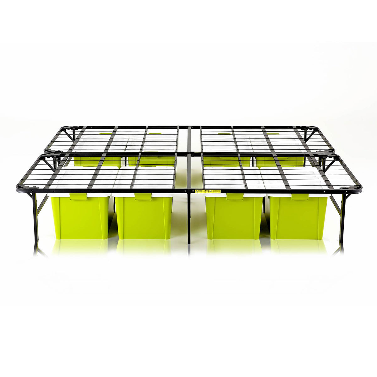 intelliBASE Lightweight Easy Set Up Bi-Fold Platform Metal Bed Frame, King(Used)
