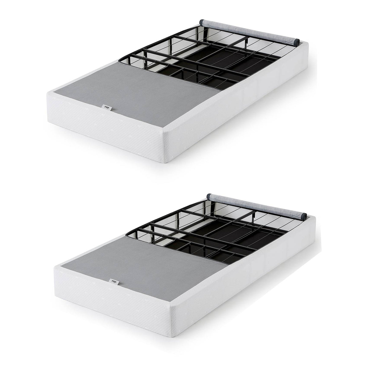 Lightweight Non-Slip Bi-Fold Metal Box Spring and Coverlet, King (Open Box)