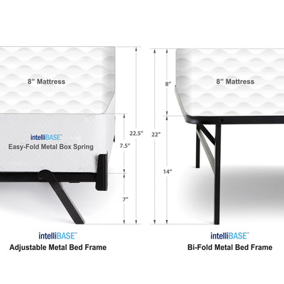 intelliBASE Lightweight Easy-Fold Metal Box Spring and Coverlet, King (Used)