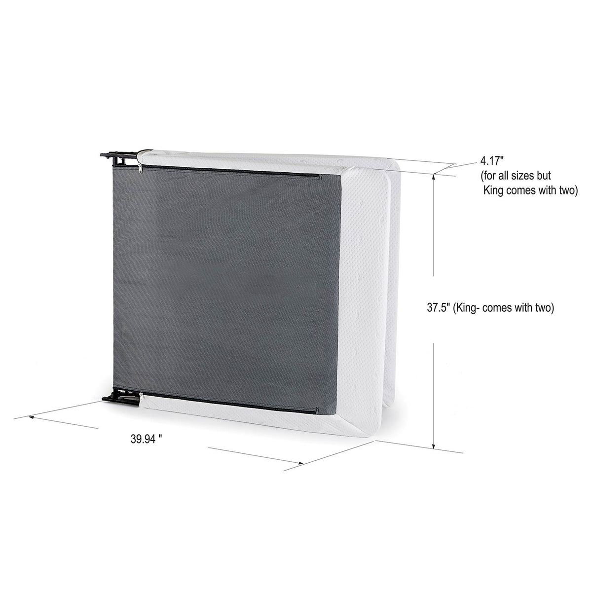 Lightweight Non-Slip Bi-Fold Metal Box Spring and Coverlet, King (Open Box)