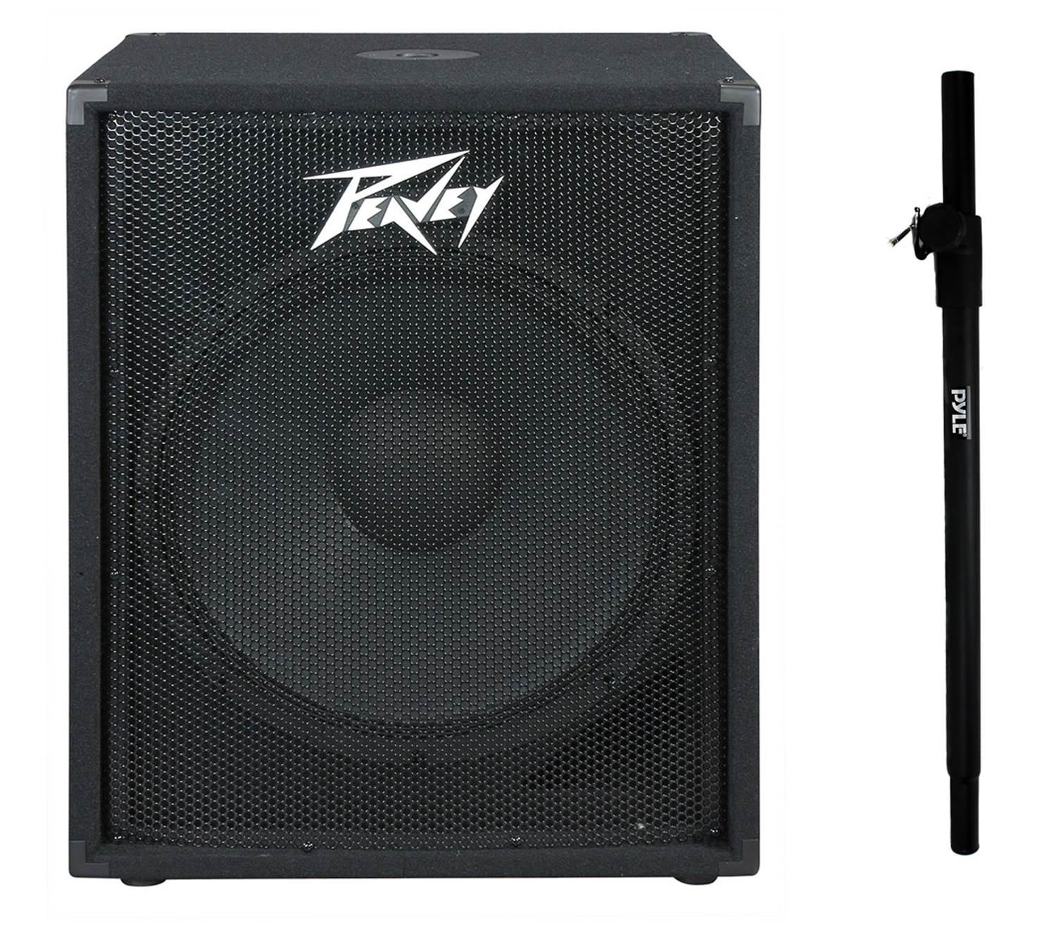 Peavey 18 Inch Compact Vented 400W Pro Subwoofer + Pyle 58-Inch Speaker Pole