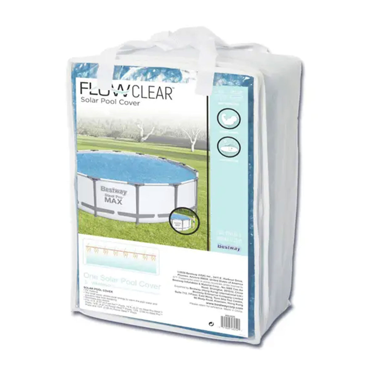 Bestway 14 Ft Pool Solar Heat Cover and 6 Pack of 4.2 x 8 In Filter Replacements