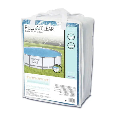 Bestway 14 Ft Pool Solar Heat Cover and 6 Pack of 4.2 x 8 In Filter Replacements - VMInnovations