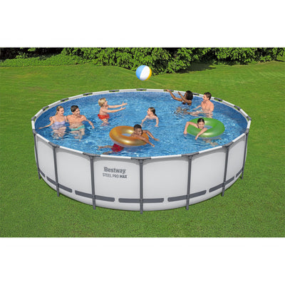 Bestway Steel Pro 18-Foot Round Swimming Pool Set, Filter Pump Ladder (Open Box) - VMInnovations