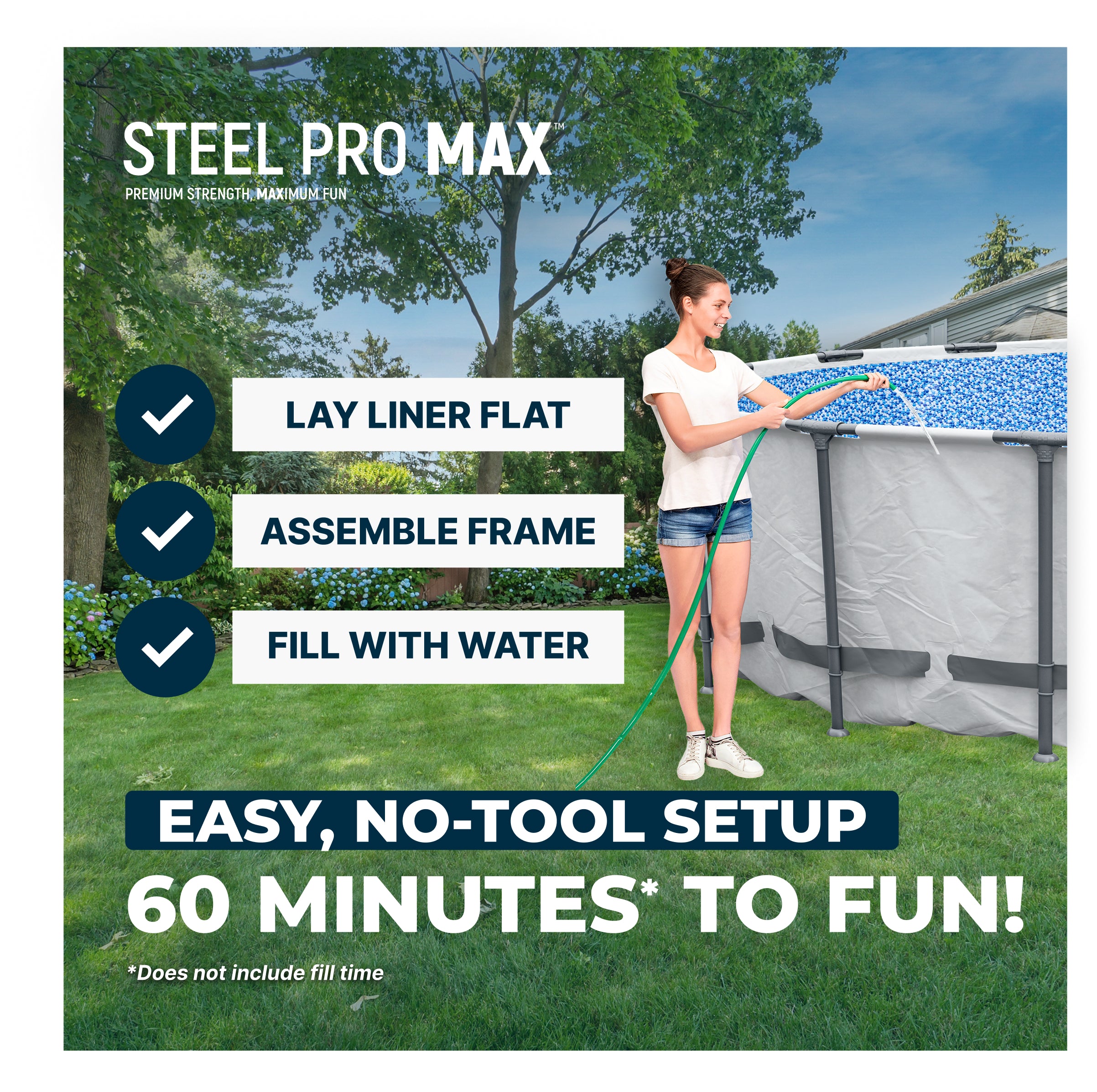Bestway Steel Pro 18-Foot Round Swimming Pool Set, Filter Pump Ladder (Open Box) - VMInnovations