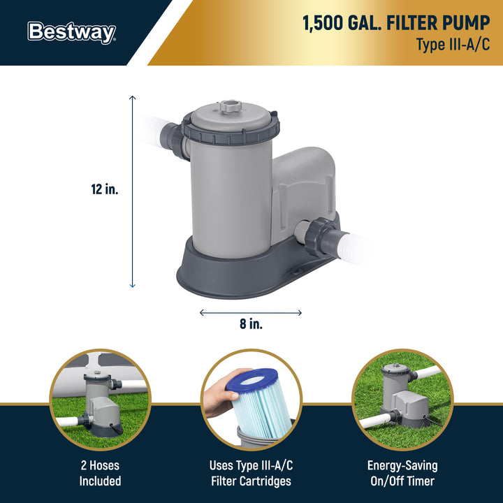 Bestway Steel Pro MAX 18'x48" Round Above Ground Swimming Pool with Pump & Cover
