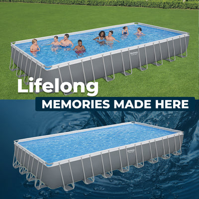 Bestway 31.3 x 16-Foot Rectangular Frame Above Ground Pool Set w/ Pump(Open Box)