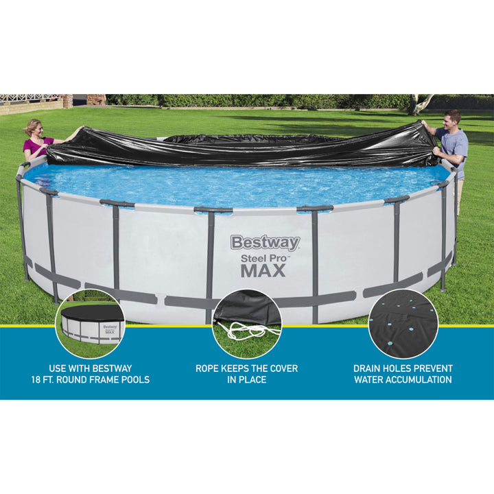 Bestway 18' Round PVC Pool Debris Cover for Steel ProTM Frame (Open Box)(2 Pack)