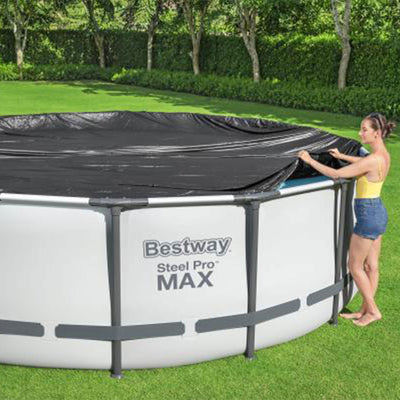 Bestway Flowclear Round 18' Pool Cover for Above Ground Frame Pools (Cover Only)