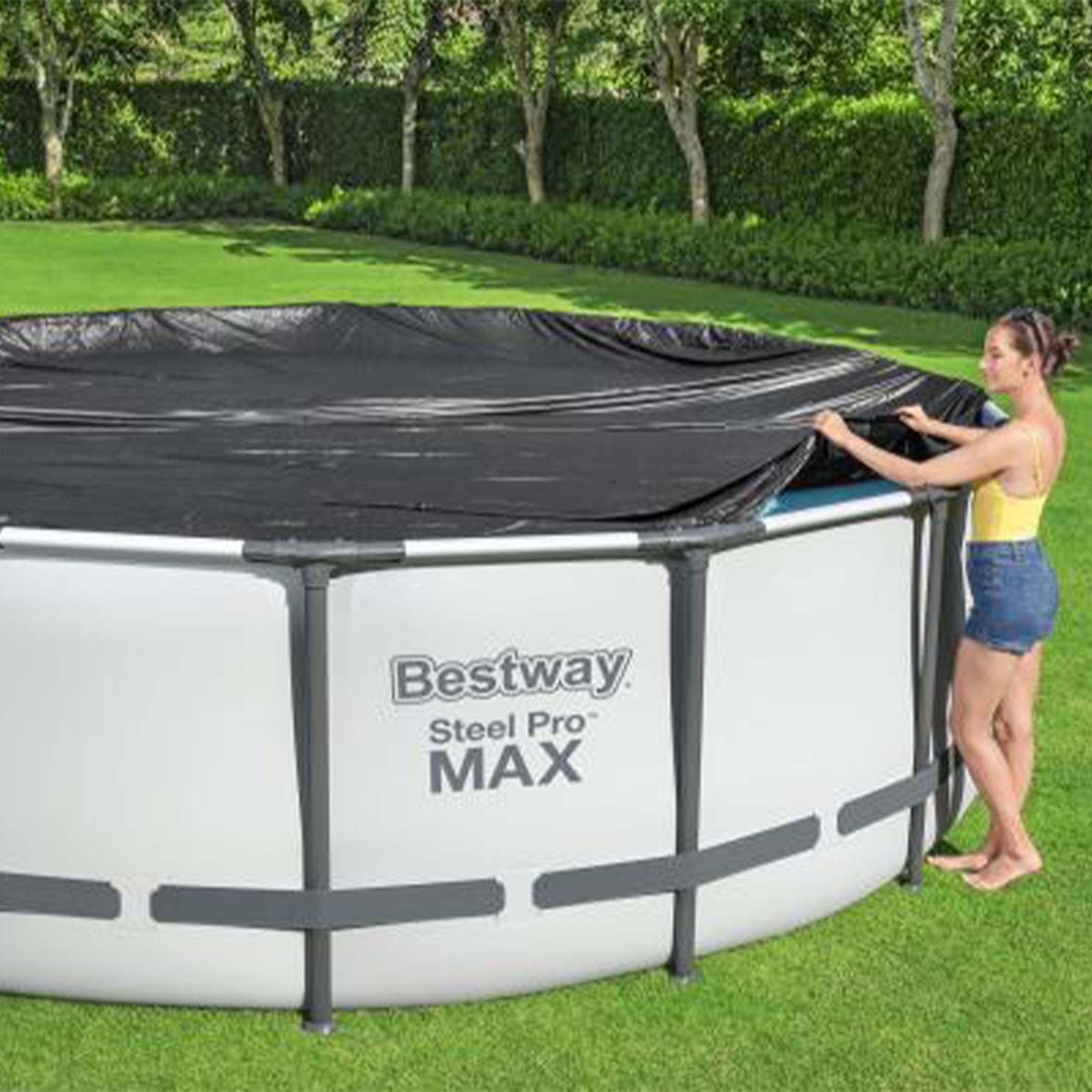 Bestway 18' Round PVC Pool Debris Cover for Steel ProTM Frame (Open Box)(6 Pack) - VMInnovations
