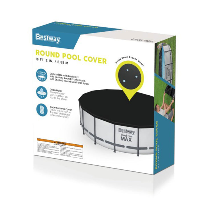 Bestway Flowclear Round 18' Pool Cover for Above Ground Frame Pools (Cover Only)