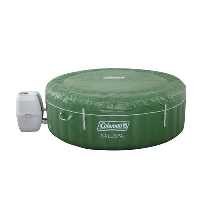 Coleman SaluSpa 6 Person Round Portable Inflatable Outdoor Hot Tub Spa, Green