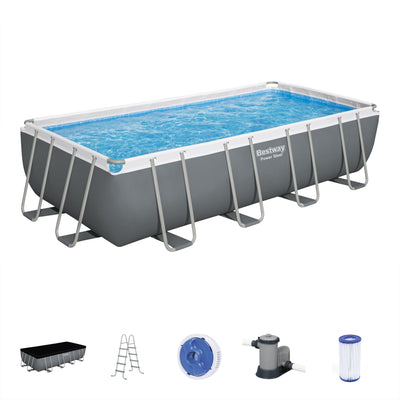 Bestway 18'x9'x48" Rectangular Frame Above Ground Pool w/ Ladder/Pump (Open Box)