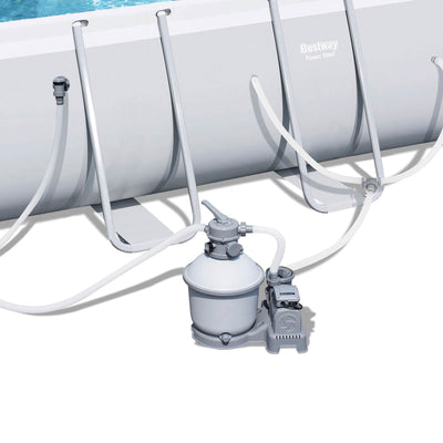 Kokido K675PBH Safety Float Line with 20-Foot Adjustable Rope and Float Kit  + Bestway 18ft x 9ft x 4ft Rectangular Above Ground Swimming Pool w/ Ladder & Pump - VMInnovations