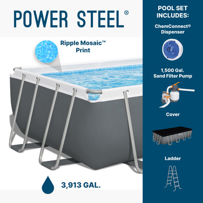 Bestway Power Steel 18'x9'x48" Rectangular Above Ground Swimming Pool (Open Box) - VMInnovations