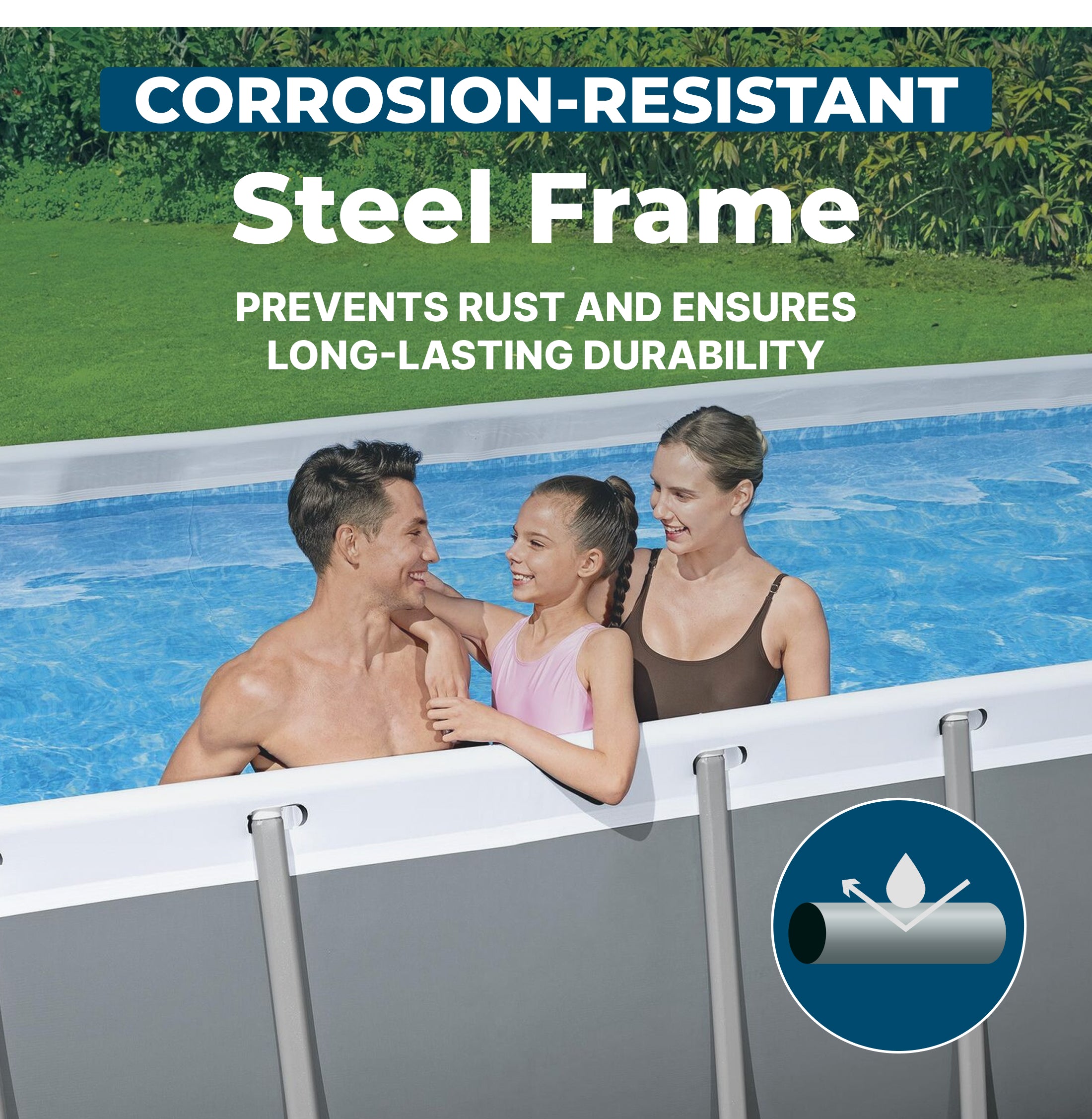Bestway Power Steel 18'x9'x48" Rectangular Above Ground Swimming Pool (Open Box) - VMInnovations