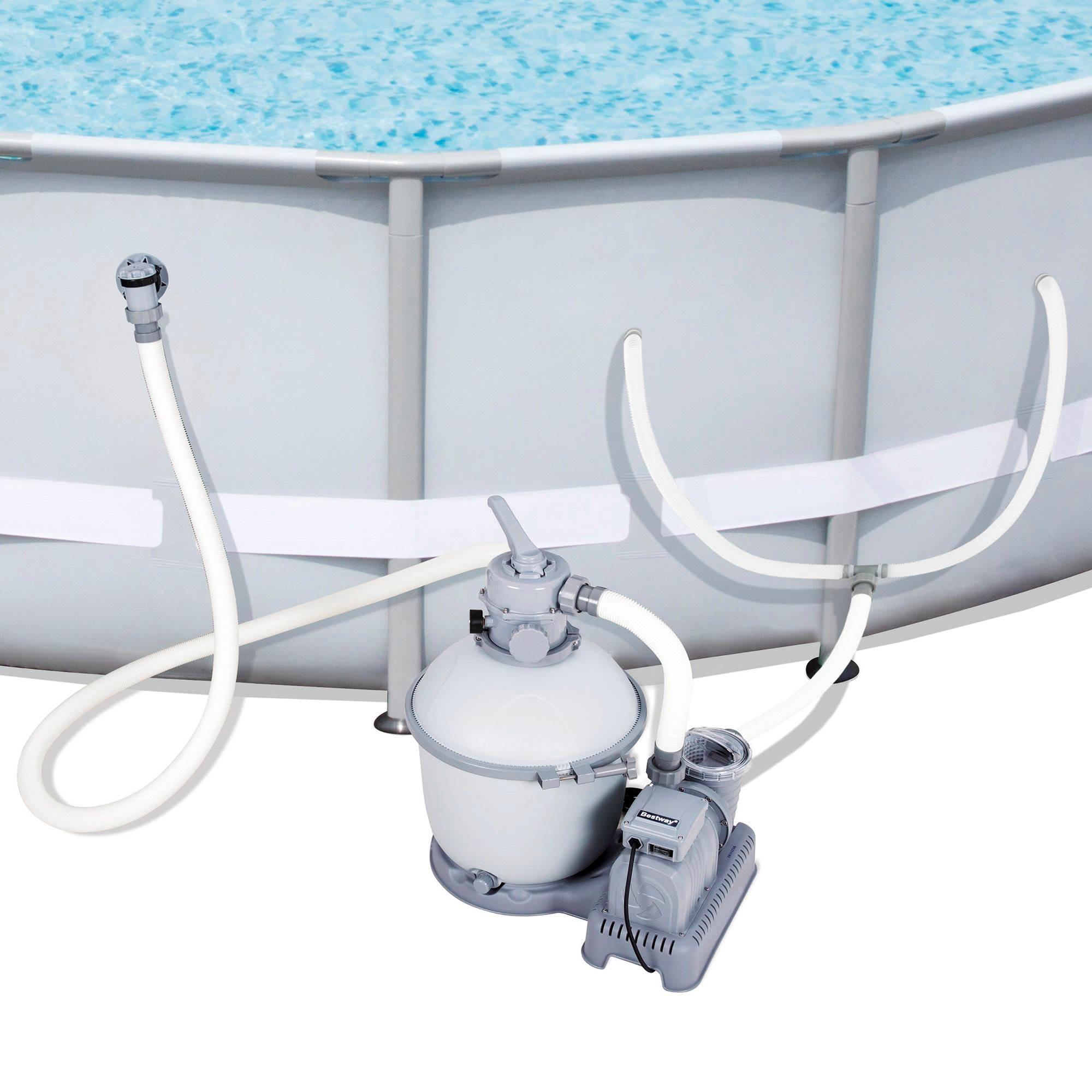 Bestway Steel Pro 18' x 48" Frame Pool Set w/ Pump, Ladder, & Ground/ Top Covers - VMInnovations