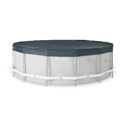 Bestway 14' x 48" Power Steel Frame Above Ground Round Swimming Pool Set
