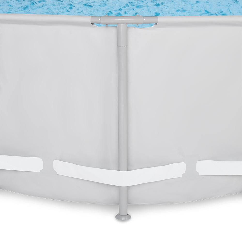 Bestway 14' x 48" Power Steel Frame Above Ground Round Swimming Pool Set