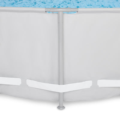 Bestway 14' x 48" Power Steel Frame Above Ground Round Swimming Pool Set