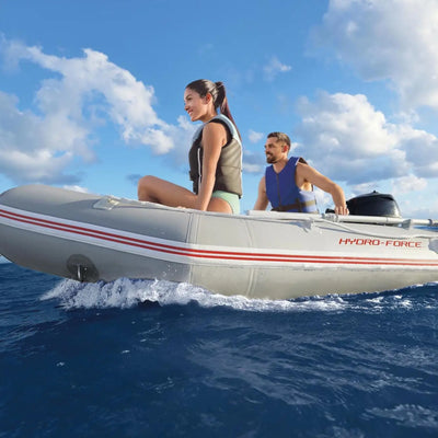 Bestway Hydro-Force Caspian Pro Inflatable 4 Person Boat Set with Oars and Pump