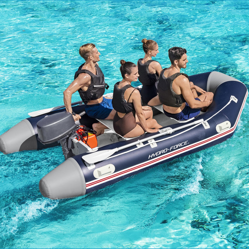 Bestway Hydro Force Mirovia Pro 130 Inch Inflatable Boat Raft w/ Oars(For Parts)