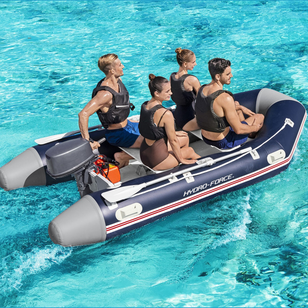 Bestway Hydro-Force Mirovia Pro Inflatable 5 Person Outdoor Water Raft Boat Set
