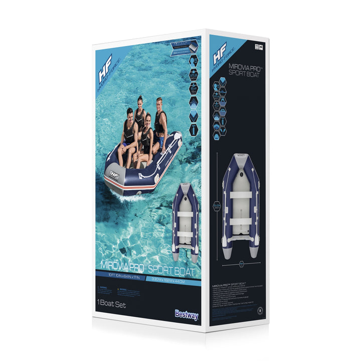 Bestway Hydro-Force Mirovia Pro Inflatable 5 Person Outdoor Water Raft Boat Set - VMInnovations