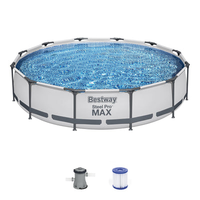Bestway Steel Pro 12 x 12 Foot Frame Above Ground Pool w/ Filter Pump(For Parts) - VMInnovations
