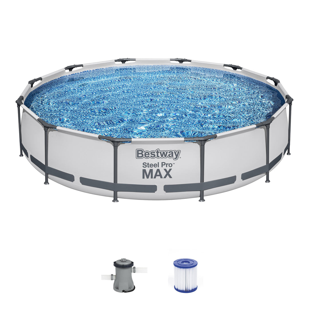 Bestway Steel Pro 12' x 30" Frame Above Ground Pool Set with Filter Pump (Used)