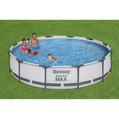 Bestway Steel Pro MAX 12'x30" Round Above Ground Outdoor Swimming Pool with Pump