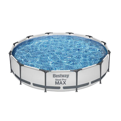 Bestway Steel Pro MAX 12'x30" Round Above Ground Outdoor Swimming Pool with Pump - VMInnovations
