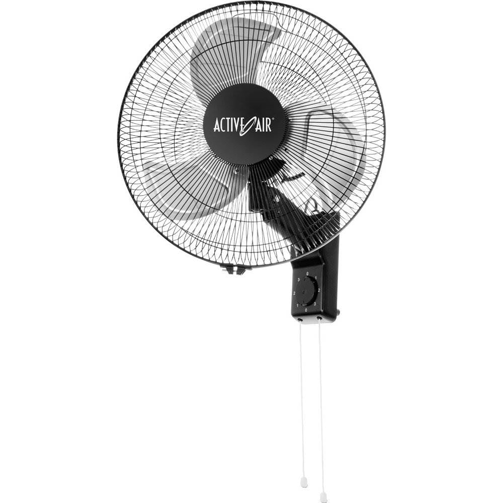 Active Air ACFW16HDB 16 Inch 3-Speed Metal Wall Mountable Oscillating Tilt Fan - VMInnovations