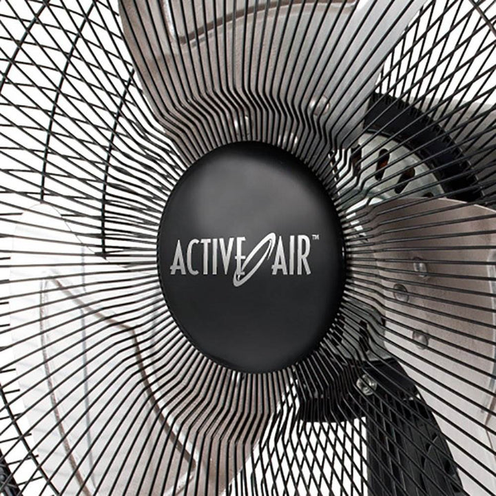 Active Air ACFW16HDB 16 Inch 3-Speed Metal Wall Mountable Oscillating Tilt Fan - VMInnovations