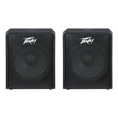 2) Peavey PV118 400W 18 Inch Vented Heavy Duty Passive PA Subwoofer Speaker Pair