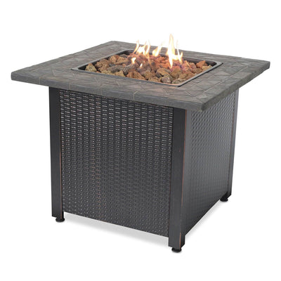 Endless Summer Decorative Push Button Outdoor LP Gas Fire Pit + Rocks (Damaged)
