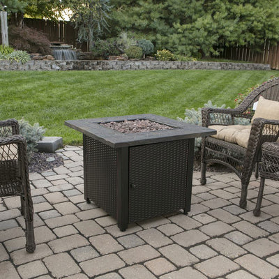 Endless Summer Decorative Push Button Outdoor LP Gas Fire Pit + Rocks (Damaged)