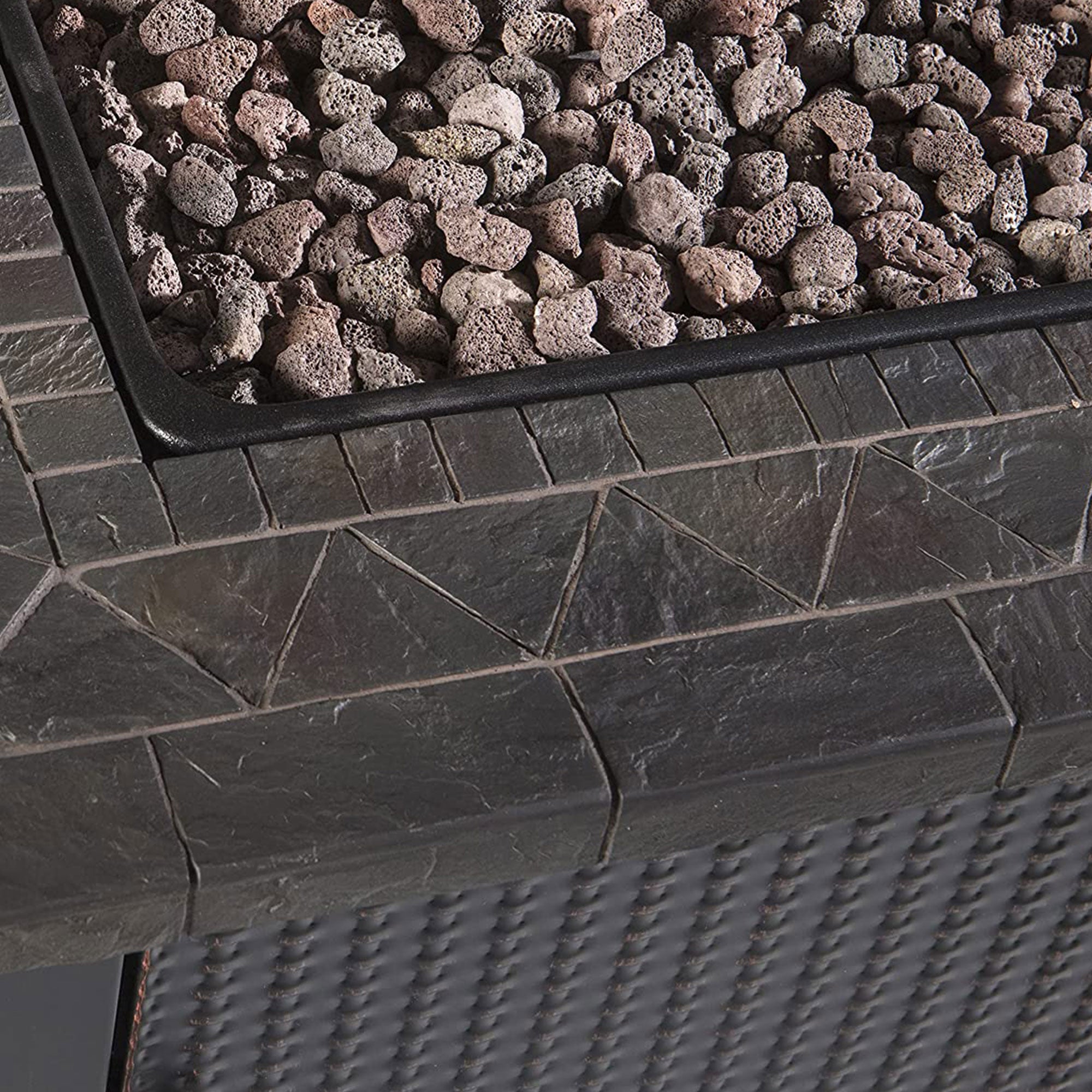Endless Summer Decorative Push Button Outdoor LP Gas Fire Pit + Rocks (Damaged)